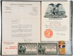 REPUBLICAN 1936 CONVENTION BADGE & PAPERS FOR HONORARY ASST. SERGEANT-AT-ARMS.