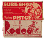 HUBLEY BOXED “RODEO/SURE-SHOT” UNFIRED CAP GUN PAIR.