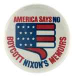 FOUR UNCOMMON ANTI-NIXON BUTTONS.