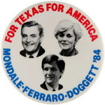 MONTANA MONDALE BUTTON PLUS MONDALE TEXAS COATTAIL BUTTON.