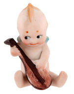 ACTION KEWPIE PLAYING MANDOLIN BISQUE FIGURINE.