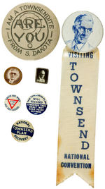 TOWNSEND PLAN BUTTON COLLECTION INCLUDING SOUTH DAKOTA RARITY.