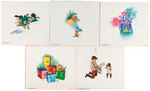 WALT DISNEY STUDIO 1955-1959 CHRISTMAS CARD LOT.