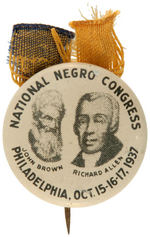 RARE "NATIONAL NEGRO CONGRESS" 1937 BUTTON.