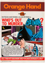 BATMAN ORANGE HAND BRITISH STORE PROMOTIONAL CATALOG WITH COMIC STRIP.