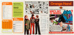 BATMAN ORANGE HAND BRITISH STORE PROMOTIONAL CATALOG WITH COMIC STRIP.