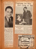 GUY LOMBARDO SCRAP BOOK WITH THREE SIGNATURES.