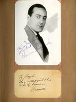 GUY LOMBARDO SCRAP BOOK WITH THREE SIGNATURES.