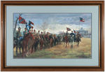 CIVIL WAR "THE REVIEW AT MOSS NECK" FRAMED MORT KUNSTLER SIGNED & NUMBERED PRINT.