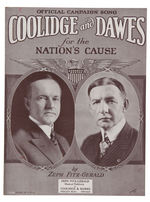 COOLIDGE "OFFICIAL CAMPAIGN SONG" JUGATE SHEET MUSIC.