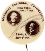 OUTSTANDING PARKER 1904 JUGATE BUTTON FOR “NATIONAL EDITORIAL CONFERENCE” TWO DAY EVENT.