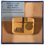 NYWF 1939 BOXED BELT BUCKLE & CARD DECK.