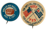 PROHIBITION GROUP OF EIGHT BUTTONS FROM EARLY 1900s.