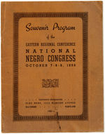 NATIONAL NEGRO CONGRESS 1938 FREDERICK DOUGLASS PIN AND EVENT PROGRAM.