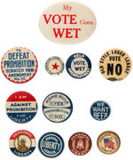 ANTI-PROHIBITION GROUP OF TWELVE BUTTONS.