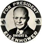 EISENHOWER SCARCE LARGE PORTRAIT BUTTON FROM NEW YORK.