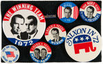 NIXON 1972 ERA COLLECTION OF APPROXIMATELY 140 BUTTONS AND PINS.