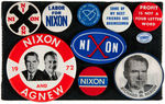 NIXON 1972 ERA COLLECTION OF APPROXIMATELY 140 BUTTONS AND PINS.