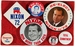 NIXON 1972 ERA COLLECTION OF APPROXIMATELY 140 BUTTONS AND PINS.