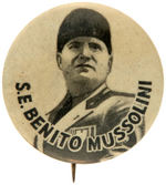 BENITO MUSSOLINI PHOTO BUTTON PRE-WWII CIRCA 1937.