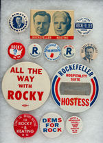 NELSON ROCKEFELLER THIRTEEN NEW YORK STATE AND PRESIDENTIAL HOPEFUL BUTTONS.