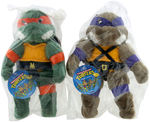 "TEENAGE MUTANT NINJA TURTLES" PLUSH SET OF FOUR BY PLAYMATES.