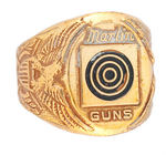 TOM MIX “MARLIN GUNS” BRASS TARGET DESIGN RING.