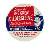 DAIRY PRODUCT GLASS WITH TIN LID PROMOTING RADIO'S "THE GREAT GILDERSLEEVE."