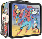 "MARVEL COMICS' SUPER HEROES" UNUSED METAL LUNCHBOX WITH THERMOS.