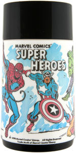 "MARVEL COMICS' SUPER HEROES" UNUSED METAL LUNCHBOX WITH THERMOS.