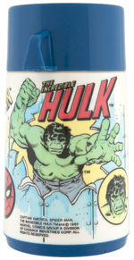 "CAPTAIN AMERICA, SPIDER-MAN AND THE HULK" UNUSED METAL LUNCHBOX WITH THERMOS.