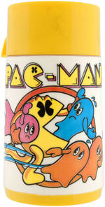 "PAC-MAN" UNUSED METAL LUNCHBOX WITH THERMOS.