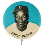 "SANDY AMOROS" 1950s BROOKLYN DODGERS BUTTON.