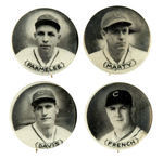 CHICAGO CUBS FOUR RARE BUTTONS FROM CIRCA 1936 TEAM SET.