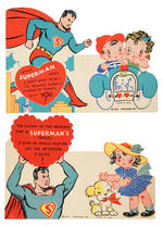 SUPERMAN POSTCARD AND VALENTINE PAIR.