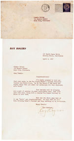 "ROY ROGERS GENUINE LEATHER OFFICIAL HOLSTER SET" BOXED & RELATED LETTER SIGNED BY ROY ROGERS.