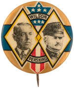 "WILSON/PERSHING" GRAPHIC WORLD WAR I ERA BUTTON.