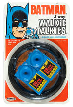 "BATMAN 2 WAY WALKIE TALKIES" ON CARD.