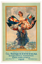 DAN SMITH “1926 SESQUICENTENNIAL EXPOSITION” LINEN-BACKED POSTER.