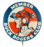 "BUCK ROGERS CLUB MEMBER" RARE BUTTON C. 1937.