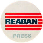 REAGAN MATCHING PAIR OF "STAFF" AND "PRESS" BUTTONS.