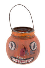 HALLOWEEN JACK O LANTERN GLASS CANDY CONTAINER.