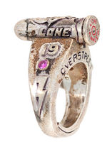 PURE SILVER LONE RANGER & TONTO INTERCHANGEABLE BULLET RINGS: 30 MADE OF EACH.