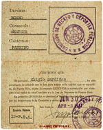 KID CHOCOLATE CUBAN NATIONAL BOXING & WRESTLING COMMISION IDENTITY CARD & PUERTO RICO IDENTITY CARD.