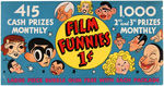 "FILM FUNNIES" GUM CARDS RARE STORE SIGN.