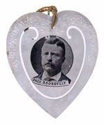 "PRES. ROOSEVELT" HEART-SHAPED ALUMINUM BOOKMARK CIRCA 1904.