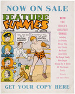 "FEATURE FUNNIES" NEWSSTAND SIGN WITH JOE PALOOKA.