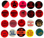 ANARCHIST AND RELATED COLLECTION OF TWENTY BUTTONS.