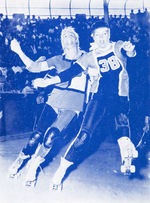 “ROLLER DERBY/S.F. BAY BOMBERS VS. NORTHEAST BRAVES” POSTER.