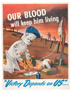 “ALCOA AL” WWII FACTORY BLOOD DRIVE POSTER.